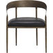 Zanatta Charcoal Black Leather Dining Armchair